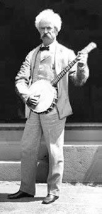 Mark Twain on the banjo